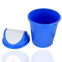 Kuber Industries Plastic 3 Pieces Medium Size Swing Lid Garbage Waste Dustbin for Home, Office, Factory, 10 Liters (Black & Blue & Red)-KUBMART10224_Standard
