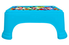 Kuber Industries Disney Mickey Minnie Print Square Plastic Bathroom Stool, Adults Simple Style Stool Anti-Slip with Strong Bearing Stool for Home, Office, Kindergarten (Blue) -HS_35_KUBMARTS17706