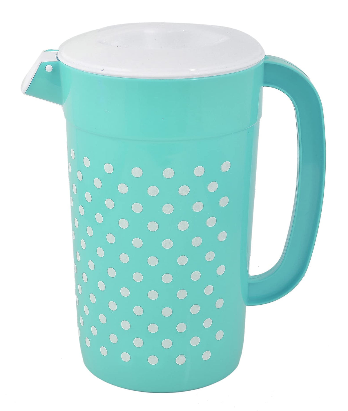Kuber Industries Dot Printed Plastic Water & Juice Jug, Drinking Beverage Jug,with Lid for Daily Uses, 2.4 LTR (Green)-HS42KUBMART25214, Pack of 1