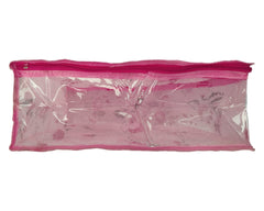 Kuber Industries Floral Print PVC Blouse Cover/Wardrobe organizer/Clothes Cover For Blouse- Pack of 3 (Pink)