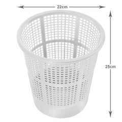 Kuber Industries Mesh Design Plastic Dustbin, Garbage Bin For Home, Kitchen, Office, 5Ltr.- Pack of 4 (White)-47KM0787