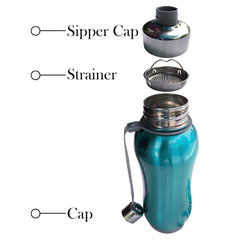 Heart Home Stainless Steel Insulated Water Bottle With Strainer For Home & Traveling, 1Ltr. (Blue) 54HH4311.