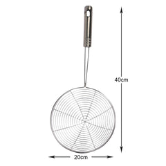 Kuber Industries 20cm Multiuses Stainless Steel Skimmer/Strainer/Jharni for Cooking and Frying- Pack of 3 (Silver)