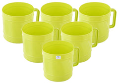 Heart Home Light Weight, Durable Plastic Bathing Mug for Bathroom Bath Accessory, 1 Ltr., Pack of 6 (Green)
