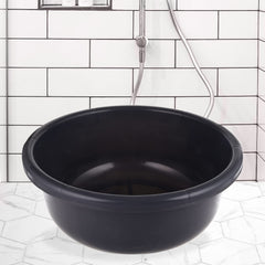 Kuber Industries Bath Tub|Versatile Plastic Utility Gaint Tub|Durable Deep Tub for Baby Bathing|Washing Clothes|Feeding Pan|26 Liter (Grey)