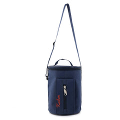 Kuber Industries Canvas Lunch Bag|Waterproof Material & 3 Comparment Space|Adjustable Straps & Zipper Closure|Size 24 X 18 X 16 Cm (Blue), 1 liter