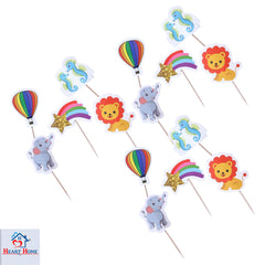 Heart Home Cupcake Toppers | Cardboard Cupcake Picks |Decorations Supplies for Farewell | Birthday Party | Theme Cupcake Topper | 75 Pieces | DT-2150 | Multicolor