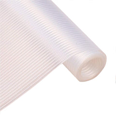 Kuber Industries Lining Pattern PVC Kitchen Shelf Liner Mat 5 Meter Roll - White