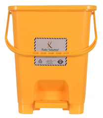 Kuber Industries Premium Plastic Pedal Dustbin 10 Ltr (Black & Red & Yellow)-Pack of 3