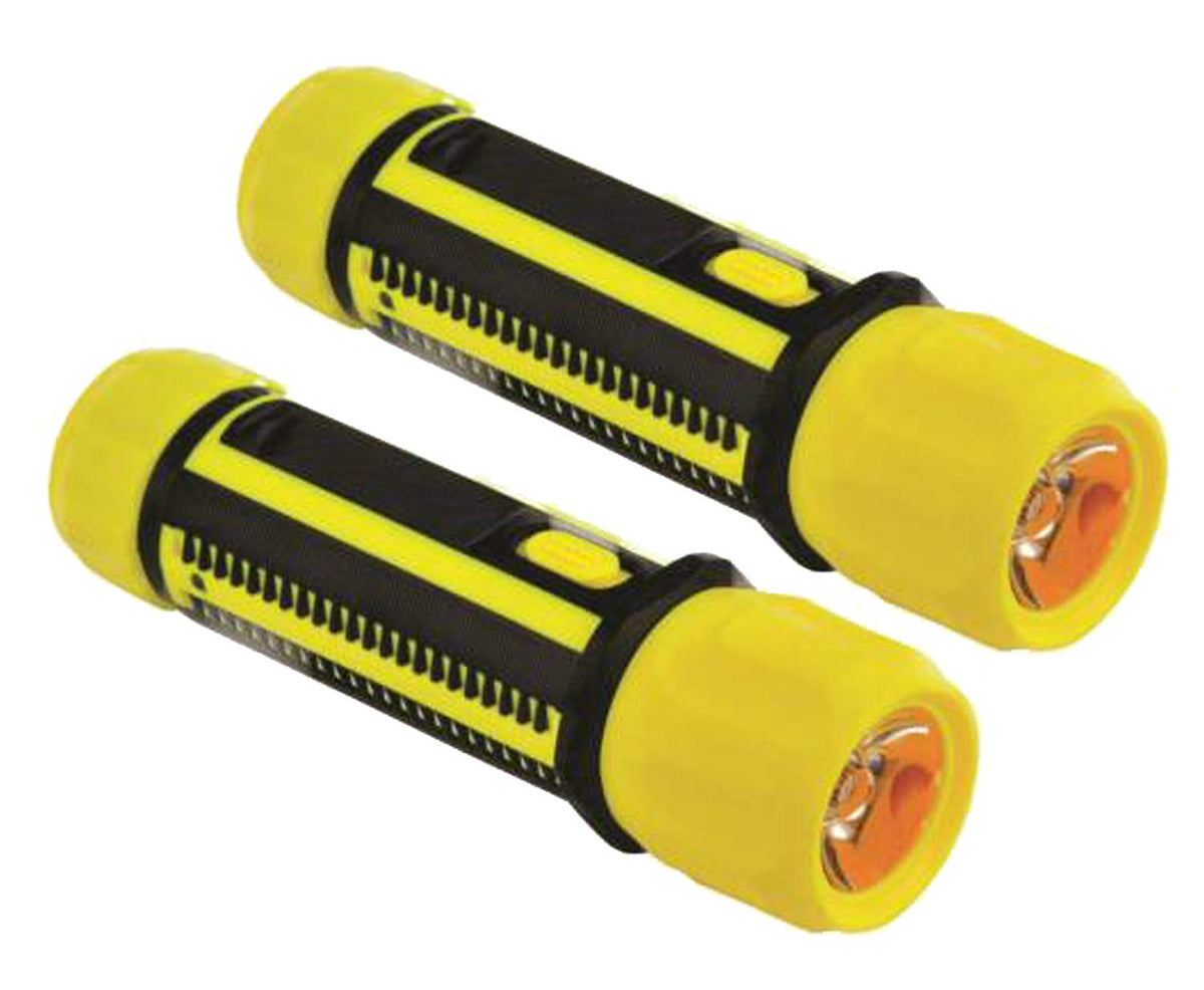 Kuber Industries 2 Piece Hi Power Dual Mode LED Rechargeable Mini Portable Packet Torch Light Flashlight (Yellow)-CTKTC22968