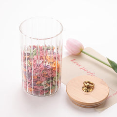 Heart Home Glass Jar | Multi-Utility Kitchen Organizer | Airtight Bamboo Lid | Food Storage Jar with Metal Loop | Cookies Storage Jar | 820 ML | LP020 | Transparent