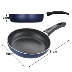 Heart Home Nonstick Pan|Aluminium Frying Pan|Nonstick Tawa|Egg Pan|Granite Coating Omelet Pan for Kitchen (Blue)