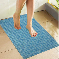 Kuber Industries PVC 1 Piece Bath Mat with Suction Cups (Sky Blue)-CTKTC5592