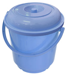Heart Home Multipurposes Plastic Bucket for Bathing Home Cleaning & Storage Purpose with Lid, 16Ltr.- Pack of 2 (Blue)-47HH01175