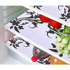 Kuber Industries Birds Design Combo of PVC 3 Pieces Fridge Mats, 1 Piece Handle Cover and 1 Piece Fridge Top Cover (Grey)-CTKTC028848