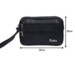 Heart Home Multiuses Soft Lether Messenger Bag/Toilerty Bag For Travel, Office, Business Pack of 2 (Black) 52HH4011