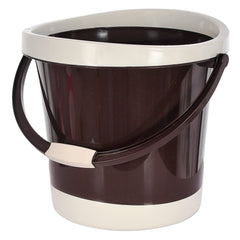 Kuber Industries Plastic Bucket for Home/Kitchen/Office/with Handle, 18 Litre Pack of 2 (Blue & Brown)-46KM0370