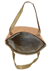 Heart Home Embroidery Polyester Women Handbag for College, Travel, Grocery, Shopping, Book Bag with Carrying Handle- Pack of 2 (Cream)-50HH01162