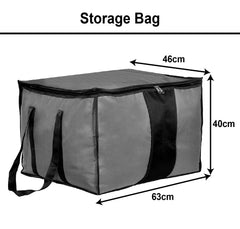 Heart Home Rexine Underbed Storage Bag/Cloth Organizer For Store Clothes, Quilts, Comforters With & Handle Pack of 2 (Grey) 54HH4293.