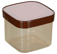 Kuber Industries Check Deisgn Lid Food Grade BPA Free Plastic Kitchen Container Set,1200ml, Set of 6 (White & Grey)