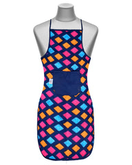 Heart Home Navajo Printed Oil Stain Resistant Cooking Kitchen Apron for Men Women with 1 Front Pocket- Pack of 3 (Blue)-50HH0734
