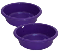 Heart Home Multiuses Plastic Knead Dough Basket/Basin Bowl For Home & Kitchen 6 Ltr- Pack of 2 (Purple) 52HH3811