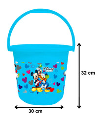 Kuber Industries Disney Team Mickey Print 2 Pieces Unbreakable Virgin Plastic Bathroom Bucket with Mug Set- Blue, (1 Pc 16 LTR Bucket & 1 Pc 500 ML Mug) -HS_35_KUBMARTS17489