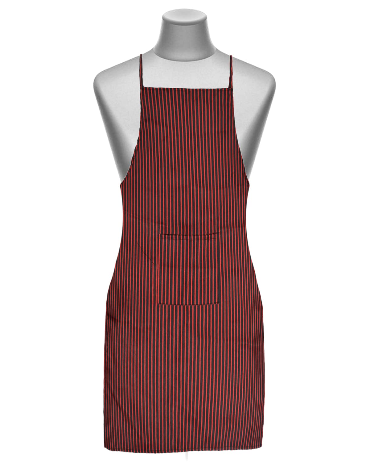 Heart Home Linning Printed Apron with 1 Front Pocket (Black & Maroon)-50HH0741