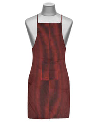 Heart Home Linning Printed Apron with 1 Front Pocket- Pack of 3 (Black & Maroon)-50HH0745