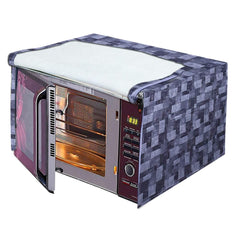 Kuber Industries 3D Checkered Design PVC Microwave Oven Full Closure Cover for 23 Litre (Grey)-KUBMART09963