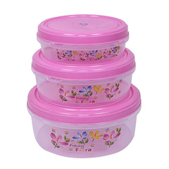 Kuber Industries CTLTC012619 Plastic Container - 3000ml, 3 Pieces, Pink