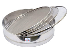 Heart Home Stainless Steel 4 in 1 Interchangeable Sieve Chalni for Flour, Spices, Maida, Food Strainer (Silver)