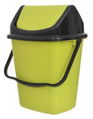 Kuber Industries Plastic Dustbin/Wastebin With Swing Lid With Handle, 7 Liter (Green)-47KM0821