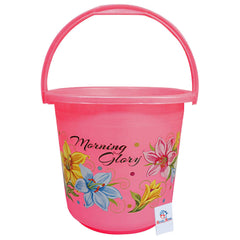 Heart Home 2 Pieces Unbreakable Virgin Plastic Bathroom Bucket with Mug Set- Pink, (1 Pc 16 LTR Bucket & 1 Pc 500 ML Mug)-HEART10292