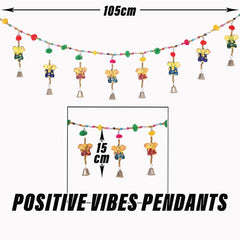 Kuber Industries Bandarwal | PVC Handcrafted Latkan | Wind Chimes for Home Décor | 8 Lord Ganesha With Bells Design | Handcrafted Bandarwal | Multi