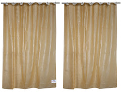 Heart Home 0.20mm Lining Design Stain Resistant, No Odor, Waterproof PVC AC Curtain with Hooks,7 Feet, Pack of 2 (Green)