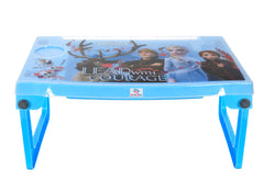 Heart Home Multiuses Disney Frozen Print Plastic Study Desk/Laptop Table with Camparment for Home & Office (Blue) 52HH4106