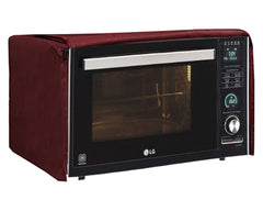 Heart Home Multiuses PVC Flower Print Microwave Oven Cover for Home & Kitchen 23 LTR. (Maroon) 52HH4023