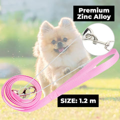 Kuber Industries Dog Harness With Adjustable Leash|Breathable Polyester Mesh|Large Size|HAT-818|Comfortable No-Pull Grip|Quick Release Buckles|Pink