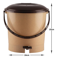 Heart Home Step-On Pedal Plastic Dustbin For Home, Kitchen, Office, Bathroom With Handle, 7 Litre- Pack of 2 (Grey)-47HH0756