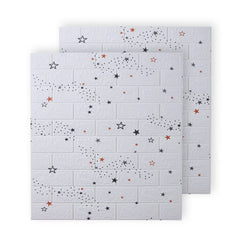 Kuber Industries Foam Brick Pattern 3D Wallpaper for Walls | Soft PE Foam| Easy to Peel, Stick & Remove DIY Wallpaper | Suitable on All Walls | Pack of 2 Sheets, 70 cm X 70 cm