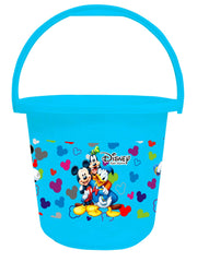 Kuber Industries Disney Team Mickey Print Unbreakable Virgin Plastic Strong Bathroom Bucket,16 LTR (Cream & Blue & White)-Pack of 3 -HS_35_KUBMARTS17435