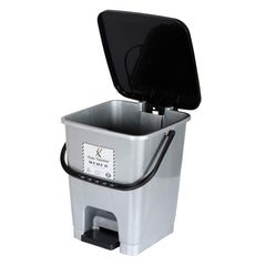 Kuber Industries Square Premium Plastic Pedal Dustbin with Lid for Home/Kitchen/Office 10 Ltr (Brown & Coffee)-Pack of 2-KUBMART16424