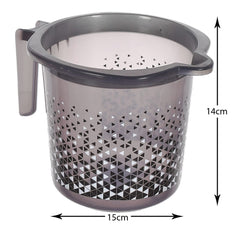 Kuber Industries Tinted Print Plastic Bathroom Mug 1.5 Litre Pack of 2 (Black)-46KM0235,Standard