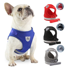 Kuber Industries Dog Chest Harness with Nylon Leash I No Pull, Soft Padded and Breathable Dog Vest I Adjustable, Reflective I Easy Control Dog Chest Belt I (XS, Red)