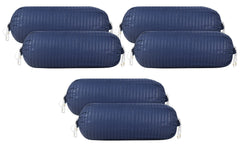 Heart Home Linning Design Cotton Bolster Cover- Set of 6, 16"x32" (Blue)-44HH0163