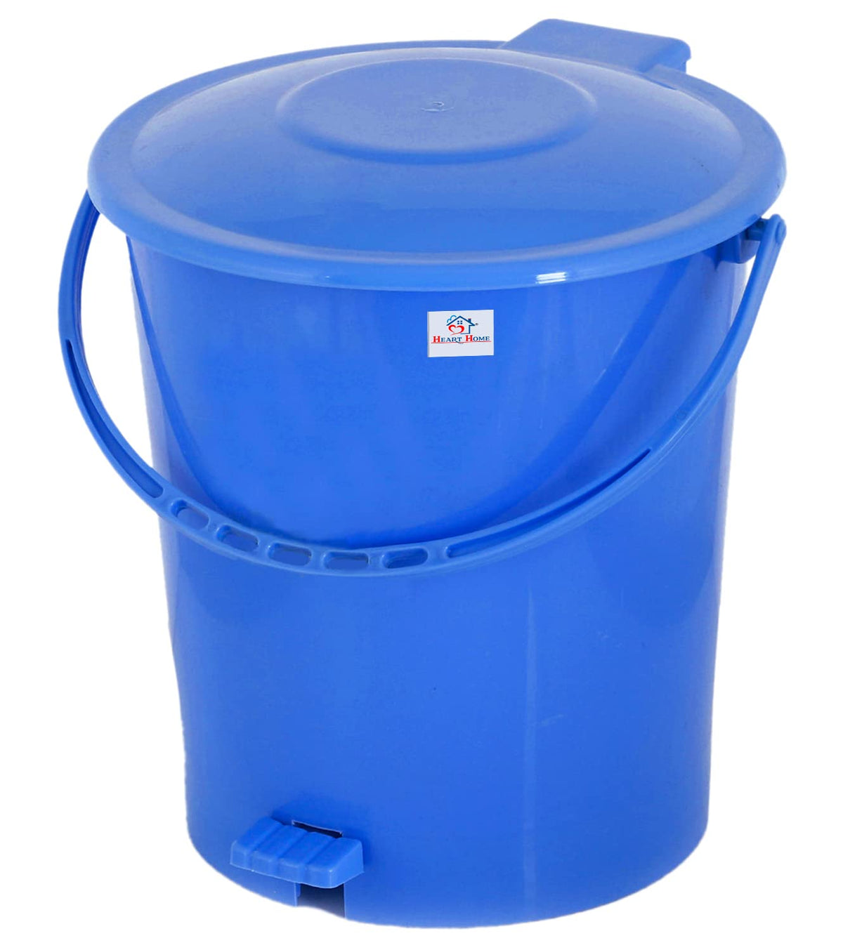Heart Home Plastic Pedal Dustbin, Trashbin, Wastebin For Kitchen, Bathroom, Office Use With Handle, 10 Liter (Blue)-47HH0928