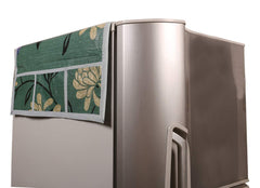 Kuber Industries Leaf Design PVC Fridge Top Cover - Green