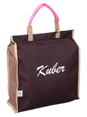 Heart Home Canvas Shopping Bag, Jhola Bag for Grocery, Fruits, Vegetables, Milk, Tiffin with Sturdy Zipper & Handles- Pack of 2 (Wine)-50HH01127