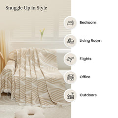 Kuber Industries Decorative Chenille Sofa Throw|Throw for Sofa, Bed & Couch|Ideal for Indoor & Outdoor 70x51 Inches (Coffee)